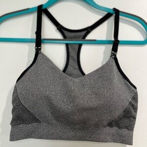 Auden Gray and Black Maternity Nursing Sports Bra Size Medium